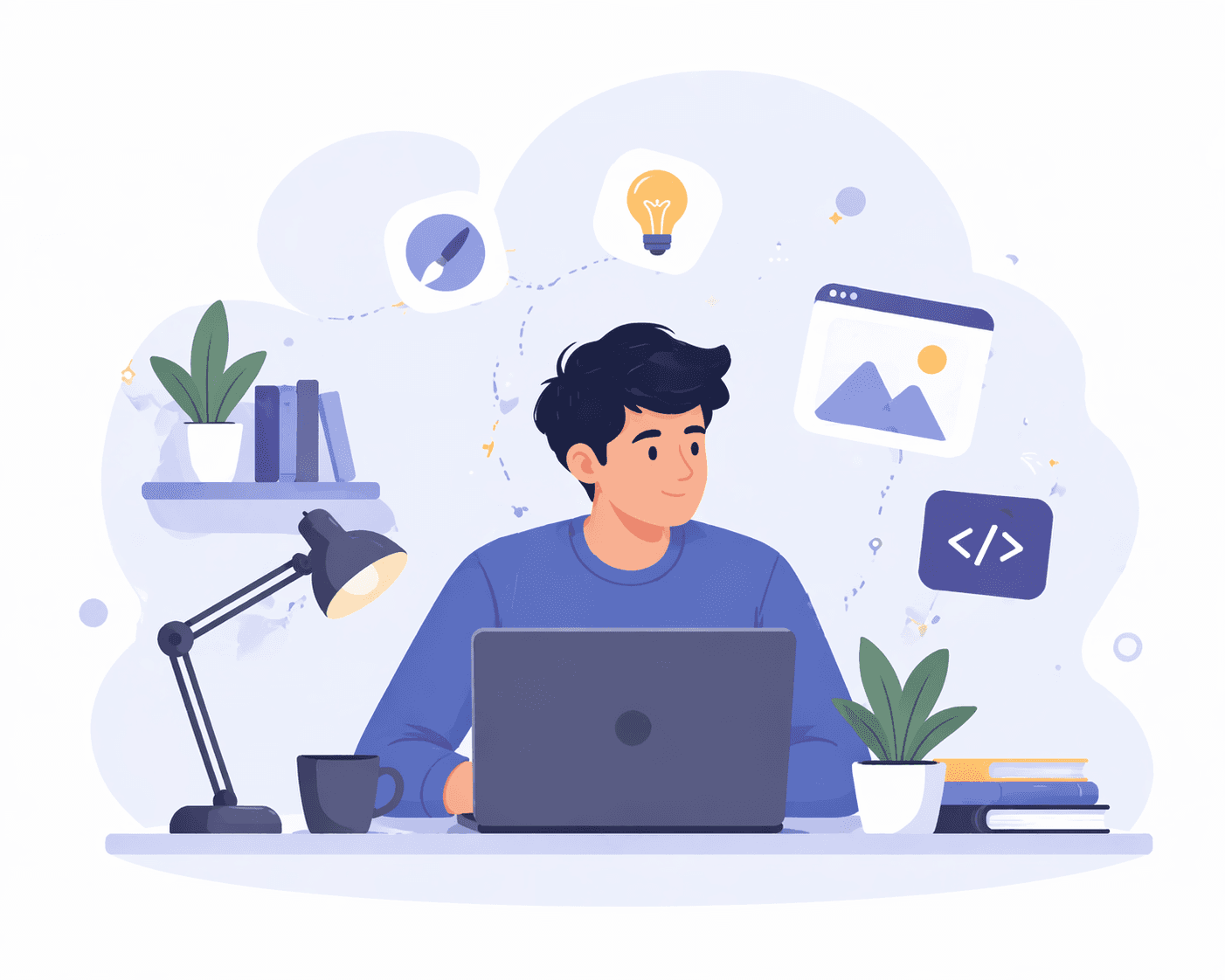 Developer working on a project