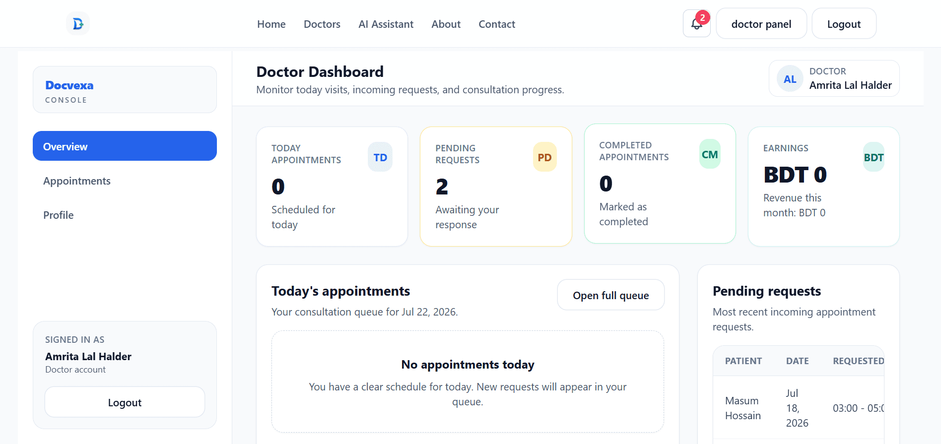Doctor Dashboard
